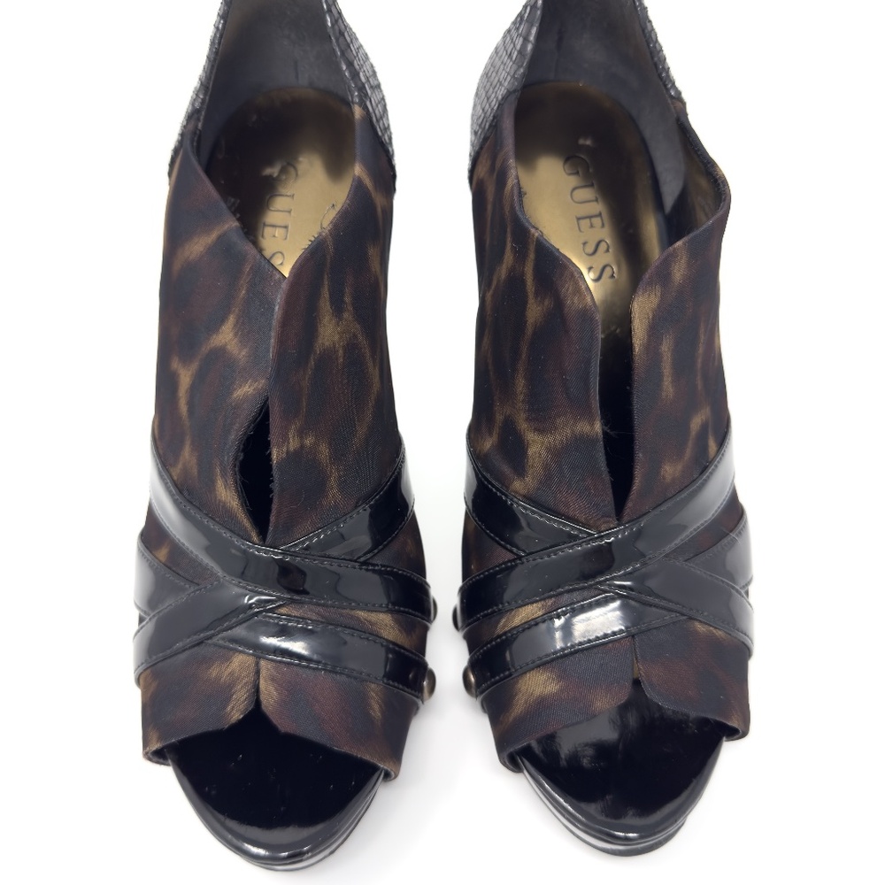 Guess Animal Print Studded Platform Heel Bootie